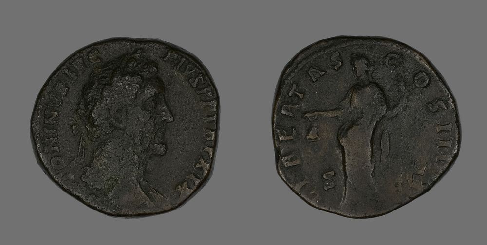 Sestertius (Coin) Portraying Emperor Antoninus Pius by Ancient Roman