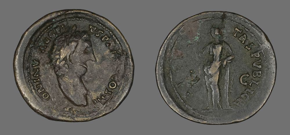 Sestertius (Coin) Portraying Emperor Antoninus Pius by Ancient Roman