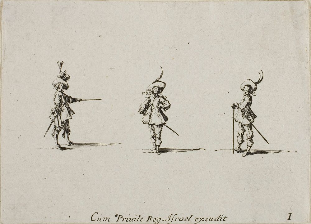 Unarmed Drill, plate one from The Military Exercises by Jacques Callot
