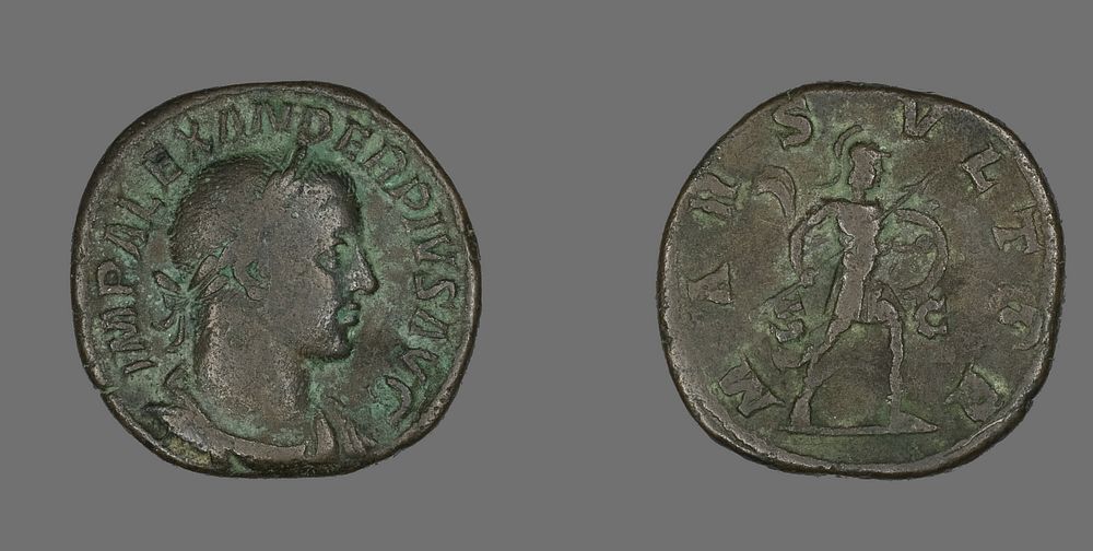 Sestertius (Coin) Portraying Emperor Severus Alexander by Ancient Roman