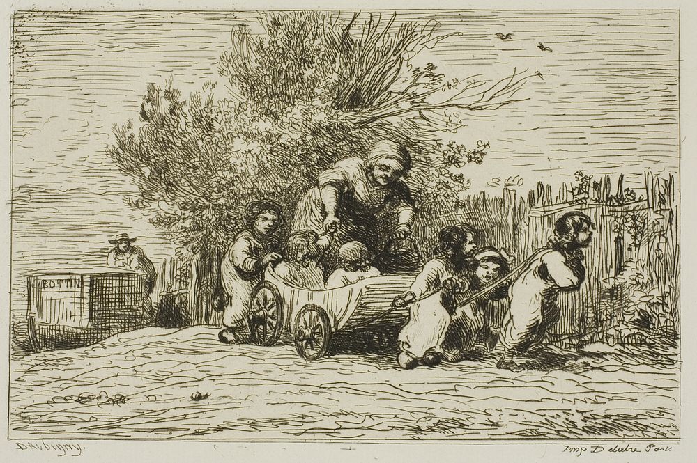 The Heritage of the Wagon (The Children with the Wagon) by Charles François Daubigny