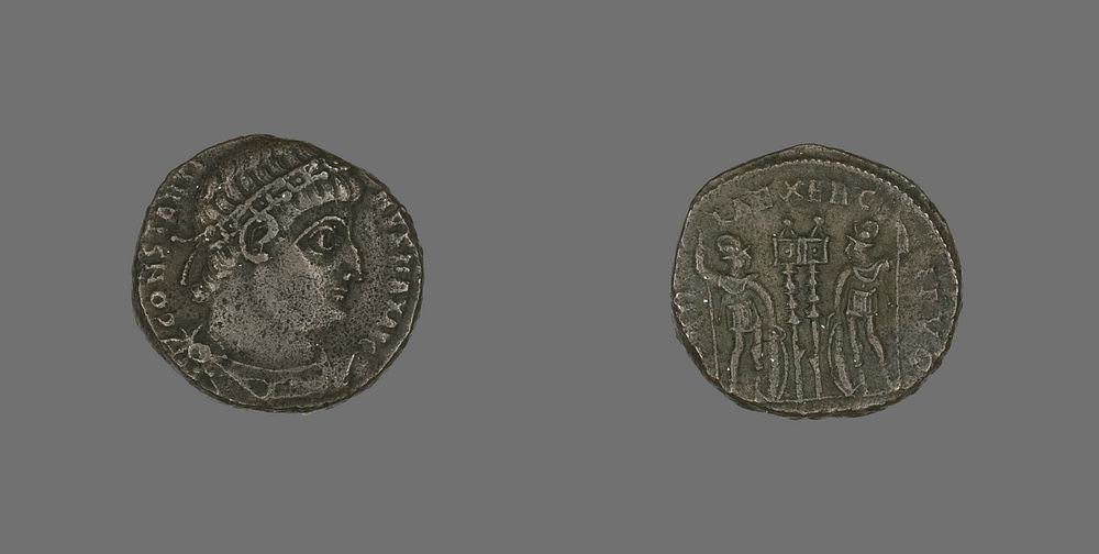 Coin Portraying Emperor Constantine I or Emperor Constantine II by Ancient Roman
