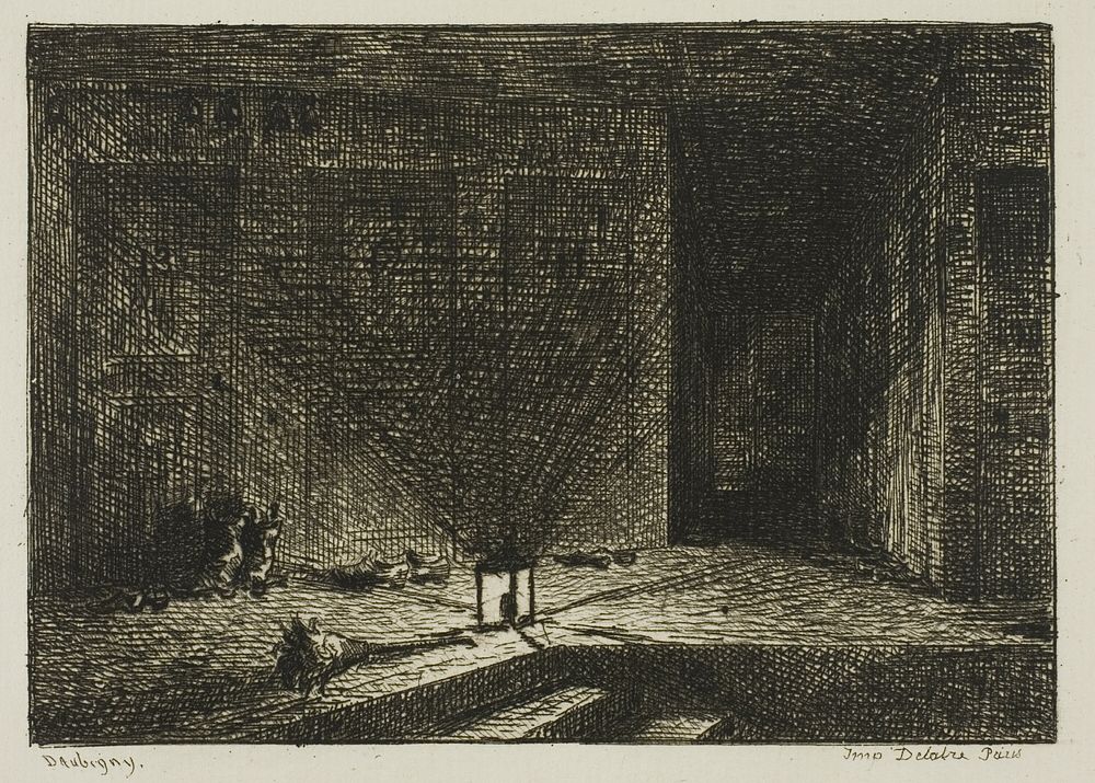 Interior of an Inn (The Corridor of an Inn) by Charles François Daubigny