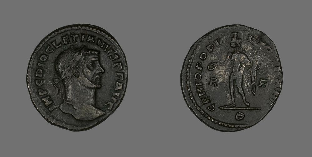 Follis (Coin) Portraying Emperor Diocletian by Ancient Roman
