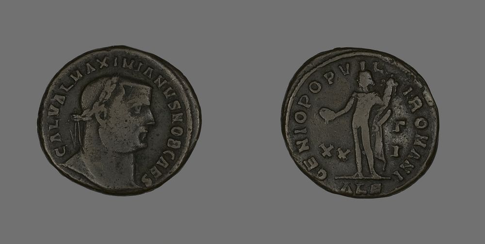 Follis (Coin) Portraying Emperor Galerius by Ancient Roman