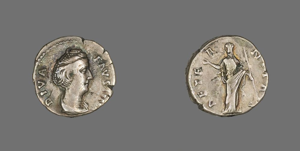 Denarius (Coin) Portraying Empress Faustina the Elder by Ancient Roman