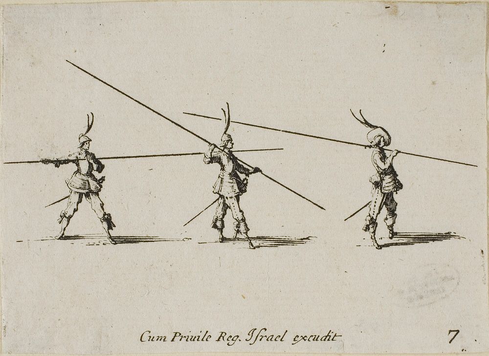 Drill with the Musket, plate seven from The Military Exercises by Jacques Callot