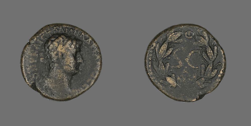 Coin Portraying Emperor Hadrian by Ancient Roman