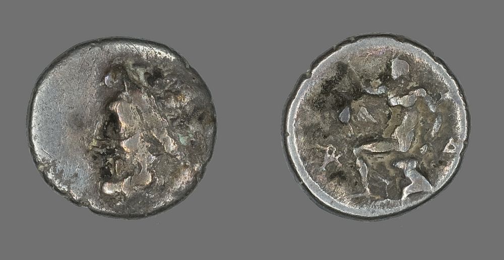 Hemidrachm (Coin) Depicting the God Zeus by Ancient Greek