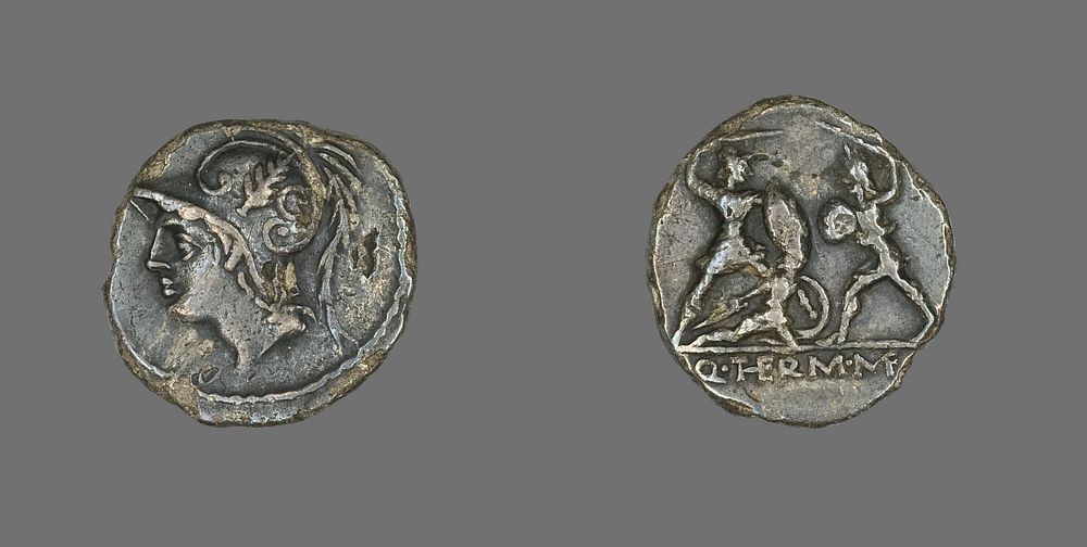 Denarius (Coin) Depicting the God Mars by Ancient Roman