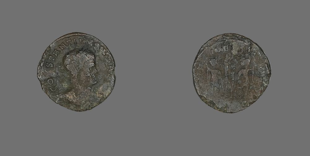 Coin Portraying Emperor Constantine II Caesar by Ancient Roman