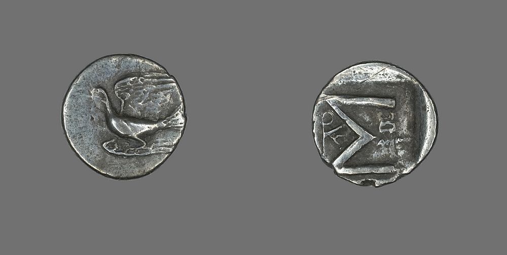 Hemidrachm (Coin) Depicting a Dove by Ancient Greek