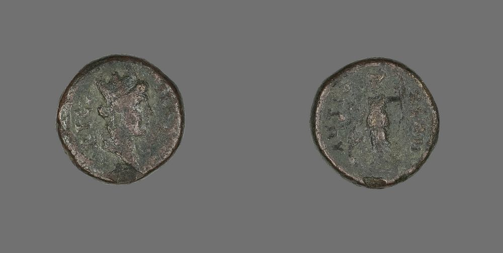 Coin Depicting the Goddess Tyche by Ancient Roman