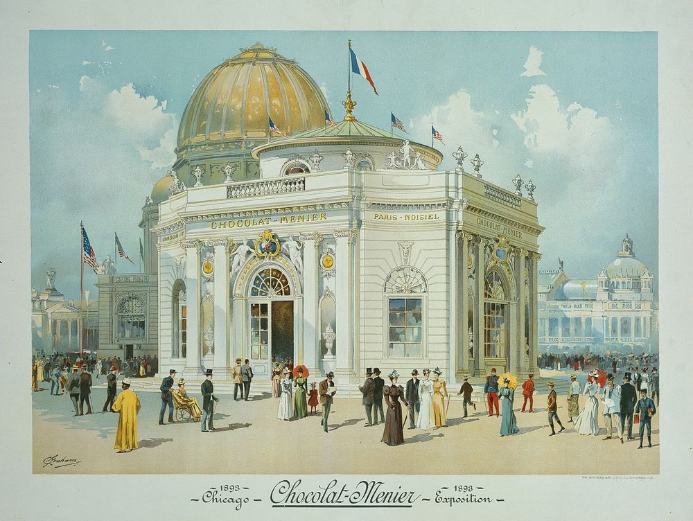 Chocolate-Menier Pavilion, World's Columbian Exposition, Chicago, Illinois, Perspective View by Peter Joseph Weber…