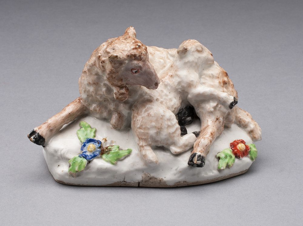 Ewe and Lamb by Bow Porcelain Factory