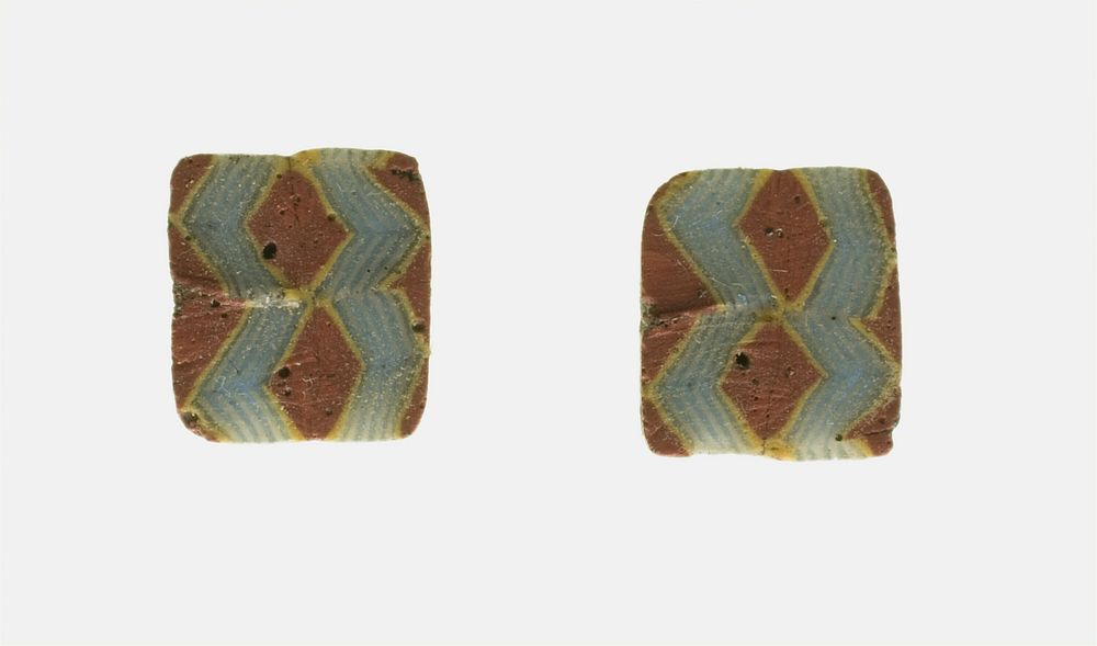 Fragment of Inlays Depicting a Zig-zag Pattern by Ancient Roman