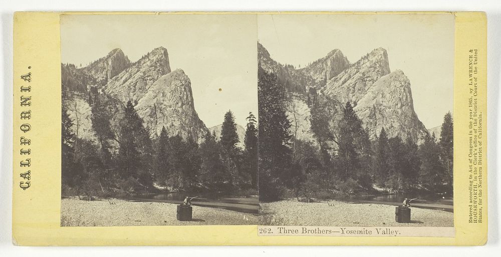 Three Brothers - Yosemite Valley, California, No. 262 from the series "California" by Thomas Houseworth and Company
