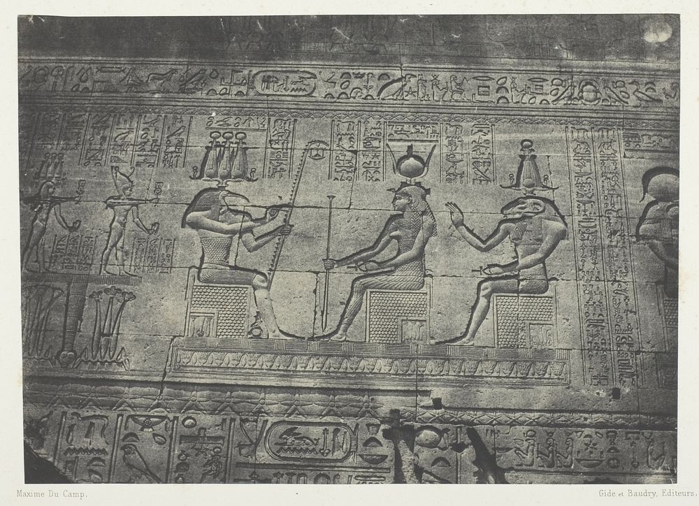 Grand Temple de Dendérah (Teutyres), Sculptures de la Façade Postérieure; Haute-Egypte by Maxime Du Camp