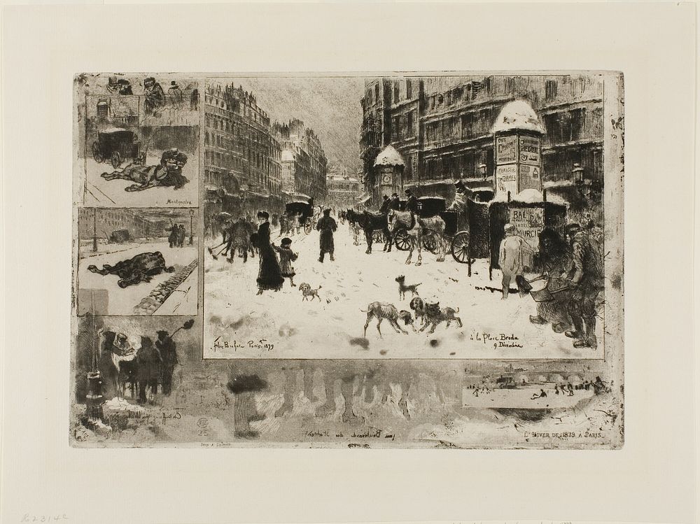 Winter in Paris by Félix Hilaire Buhot