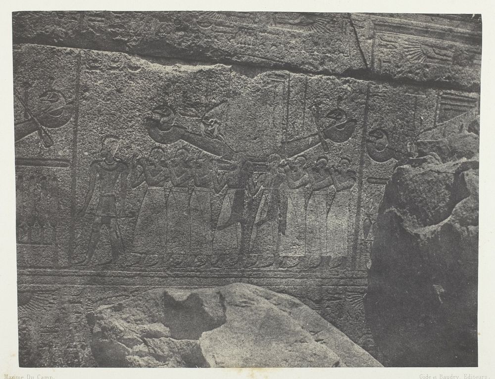 Palais de Karnak, Sculptures Extérieures du Sanctuaire de Granit; Thèbes by Maxime Du Camp