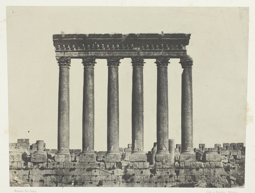 Baalbeck (Héliopolis), Colonnade Du Temple Du Soleil; Syrie by Maxime Du Camp