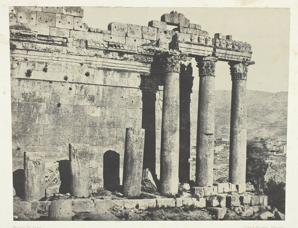 Baalbeck (Héliopolis), Temple Du Jupiter, Façade Occidentale; Syrie by Maxime Du Camp