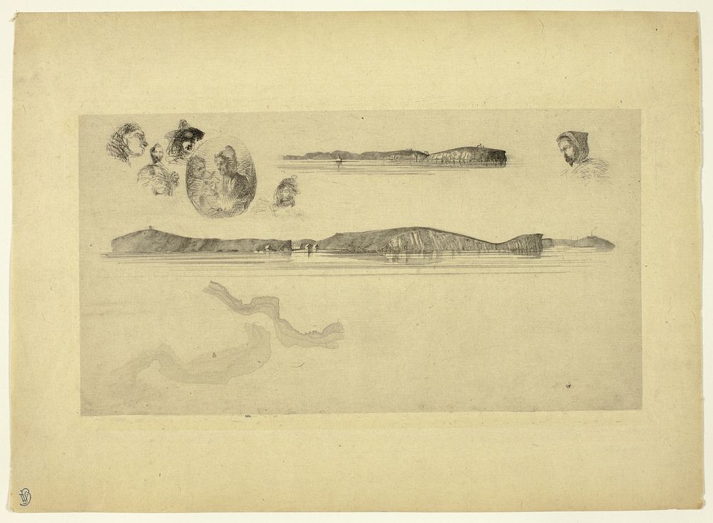 Sketches on the Coast Survey Plate by James McNeill Whistler