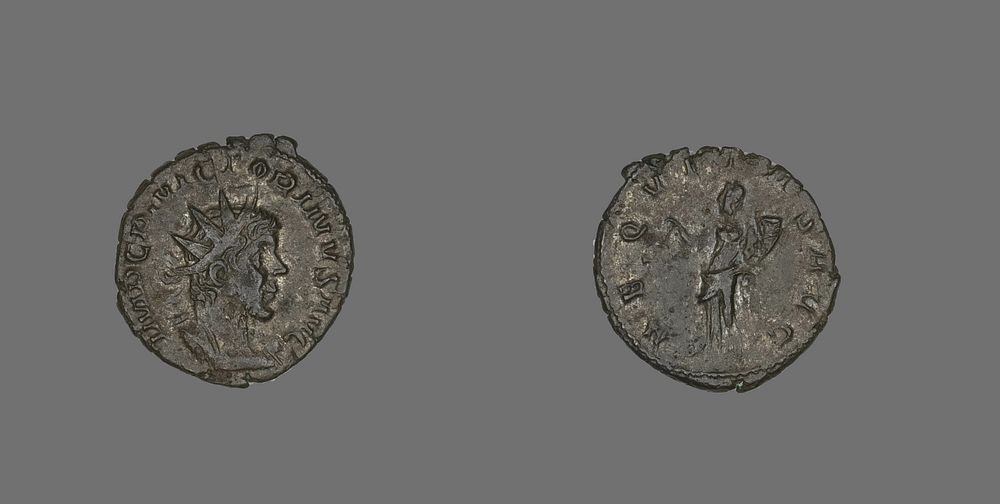 Coin Portraying Emperor Victorinus by Ancient Roman