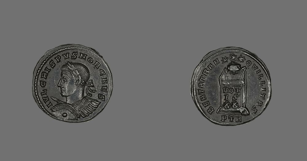 Coin Portraying Emperor Crispus by Ancient Roman