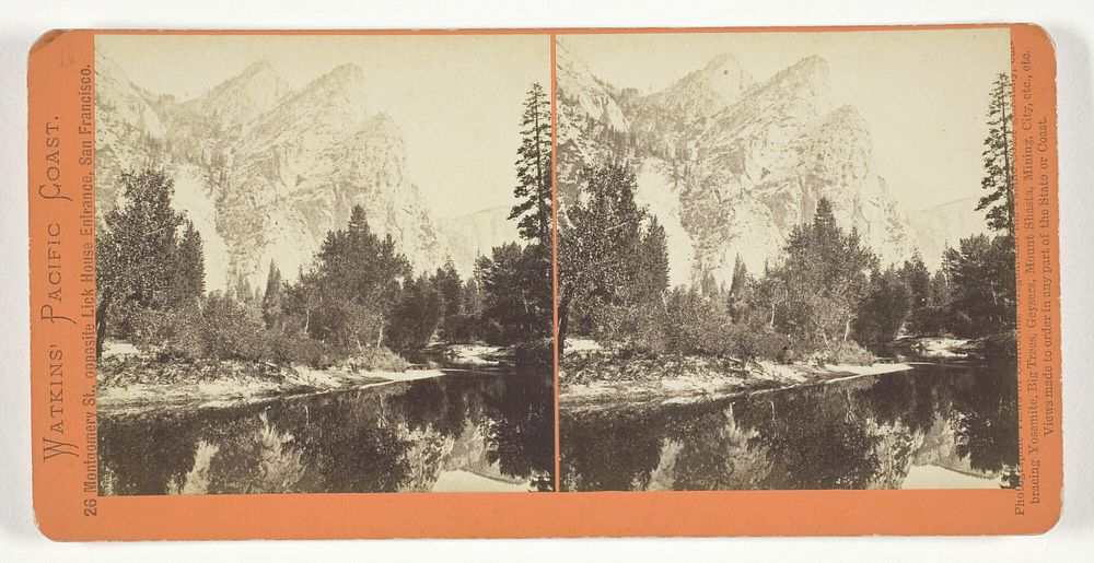 Three Brothers, 4480 ft., Yosemite, from the series "Watkins' Pacific Coast" by Carleton Watkins