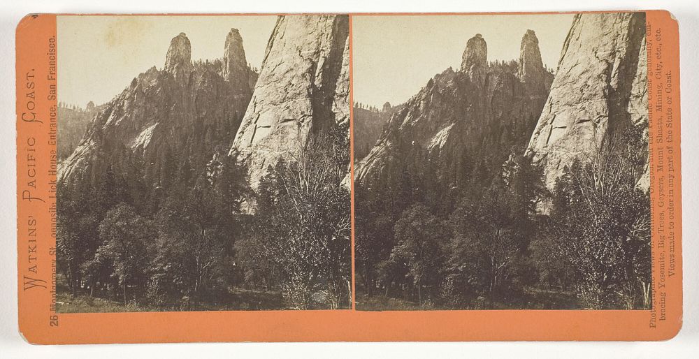 Cathedral Spires, Yosemite, from the series "Watkins' Pacific Coast" by Carleton Watkins