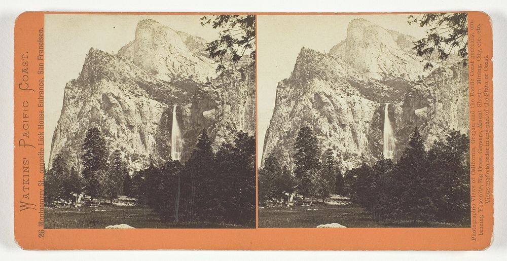 The Bridal Veil, 900 ft., Yosemite, from the series "Watkins' Pacific Coast" by Carleton Watkins