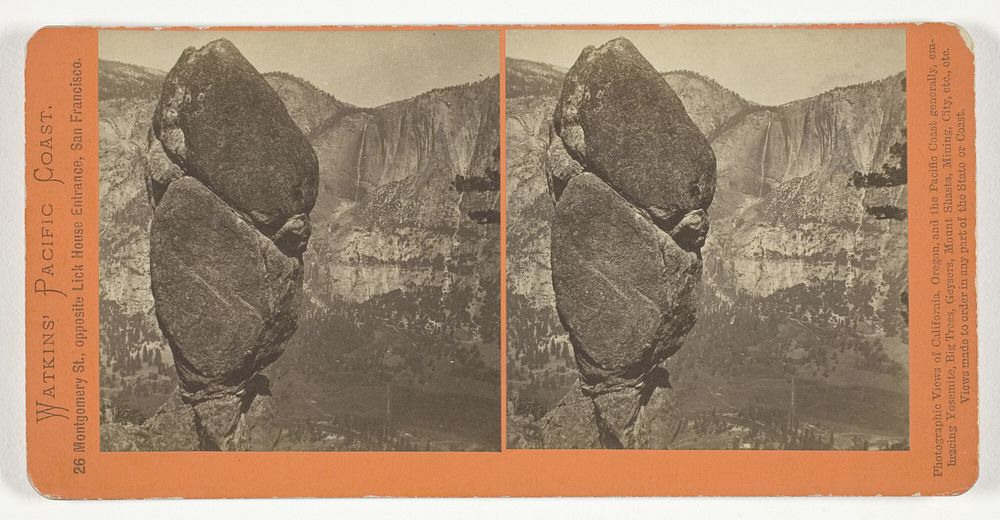 Agassiz Column from Glacier Point Trail, Yosemite, from the series "Watkins' Pacific Coast" by Carleton Watkins