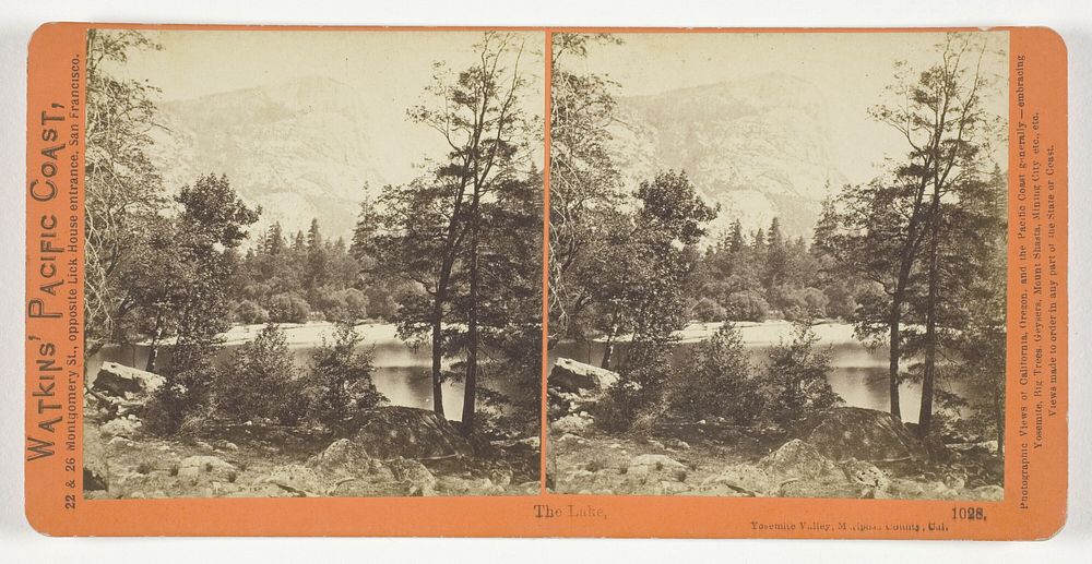 The Lake, Yosemite Valley, Mariposa County, Cal., No. 1028 from the series "Watkins' Pacific Coast" by Carleton Watkins