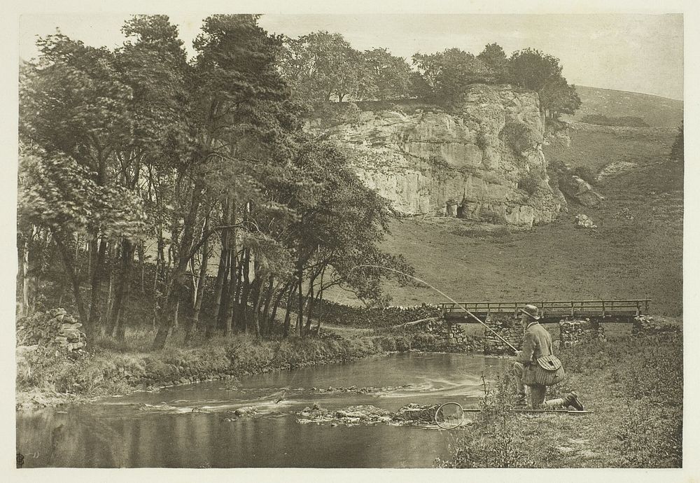 Wolfscote Bridge and Franklyn Rock, Beresford Dale by Peter Henry Emerson