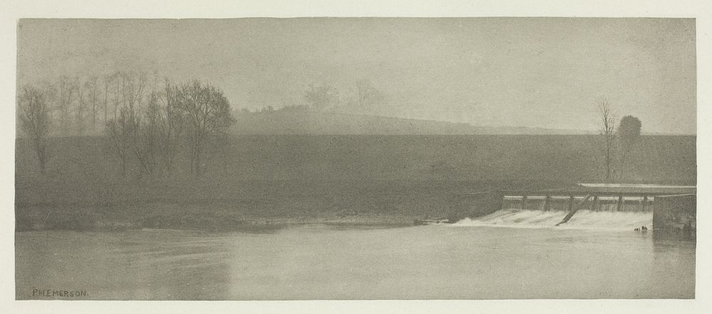 A Rainy Day at Flander's Weir by Peter Henry Emerson