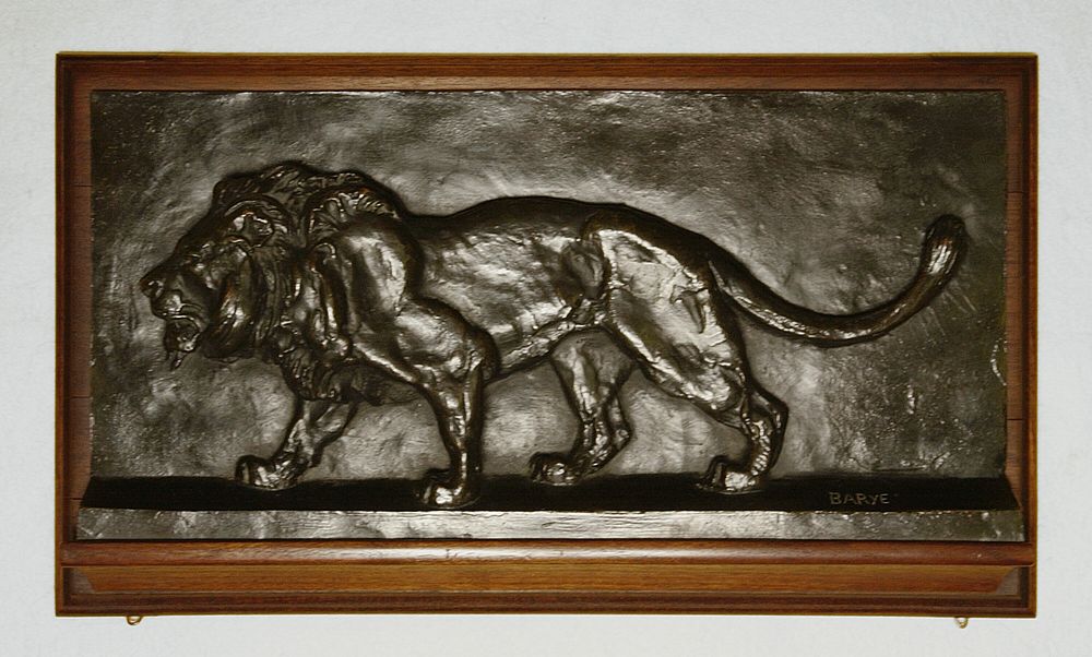 Relief of a Walking Lion by Antoine Louis Barye