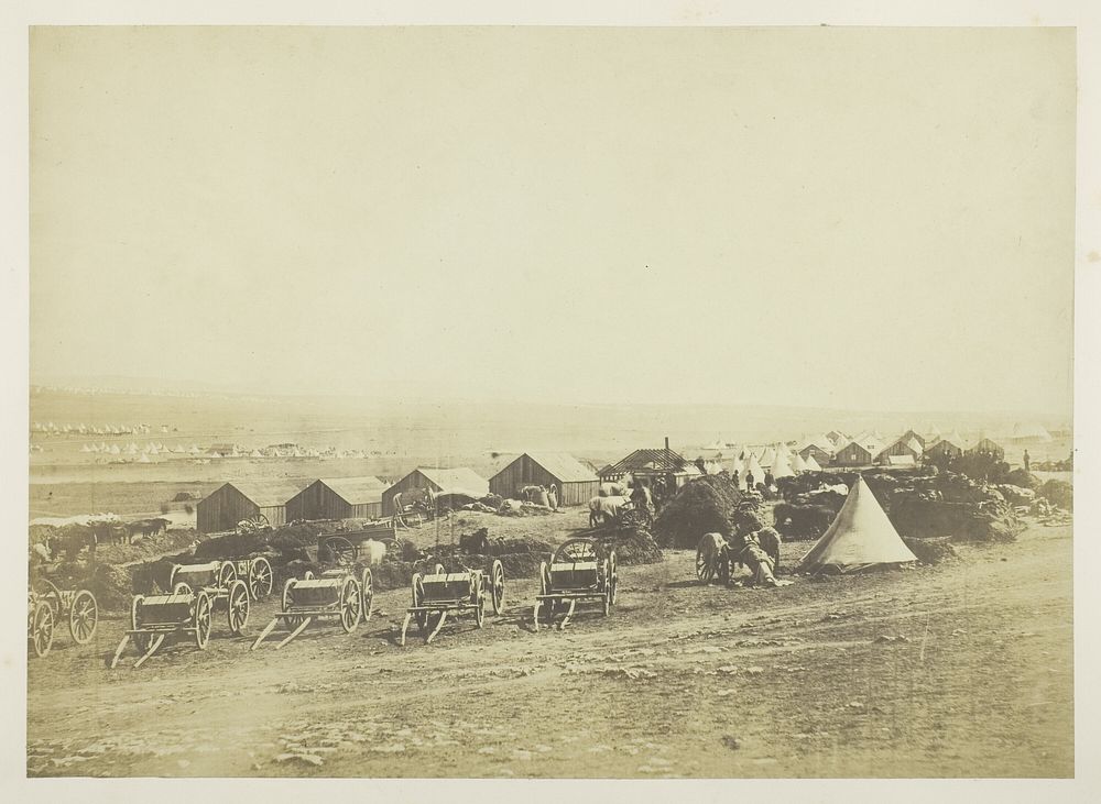 Artillery Waggons, Balaklava in the Distance by Roger Fenton