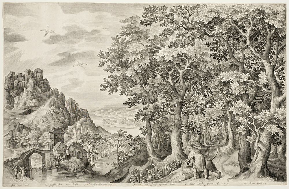 Samson Killing the Lion by Nicolaes de Bruyn