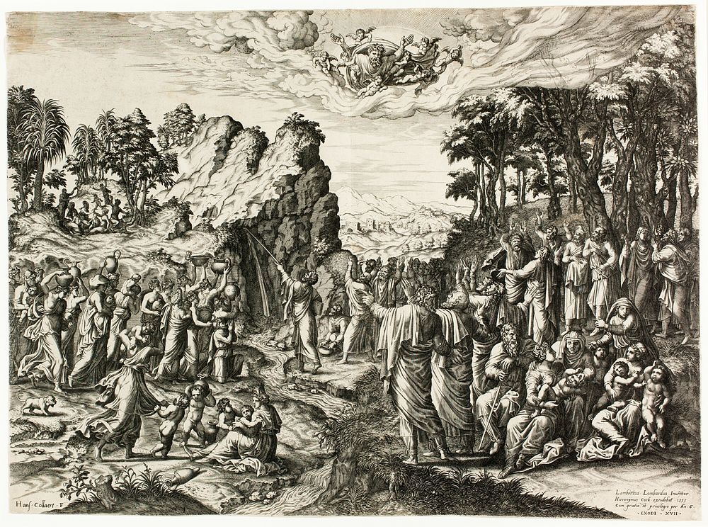 Moses Striking the Rock by Jan Collaert, I