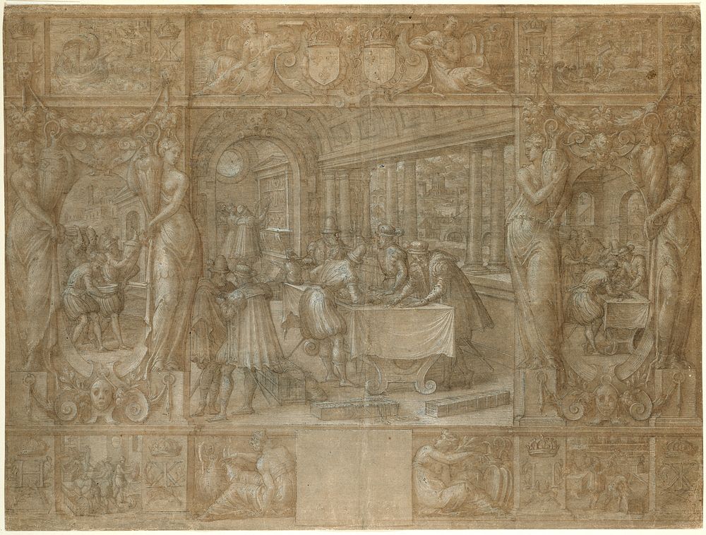 Marriage of Henry II and Catherine de' Medici, The Dowry by Antoine Caron
