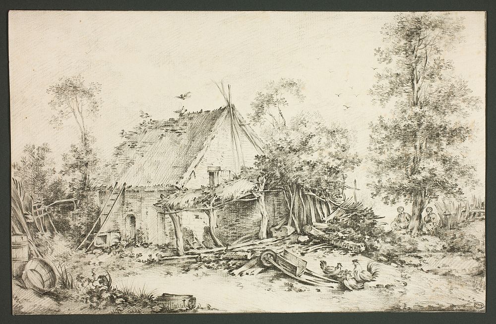 Farm Courtyard by François Boucher