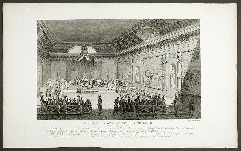 Assembly of Notable People, Held at Versailles by Claude Niquet (Engraver)