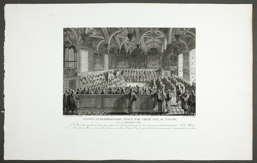 Special Meeting Held by Louis XVI at the Palace by Claude Niquet (Engraver)