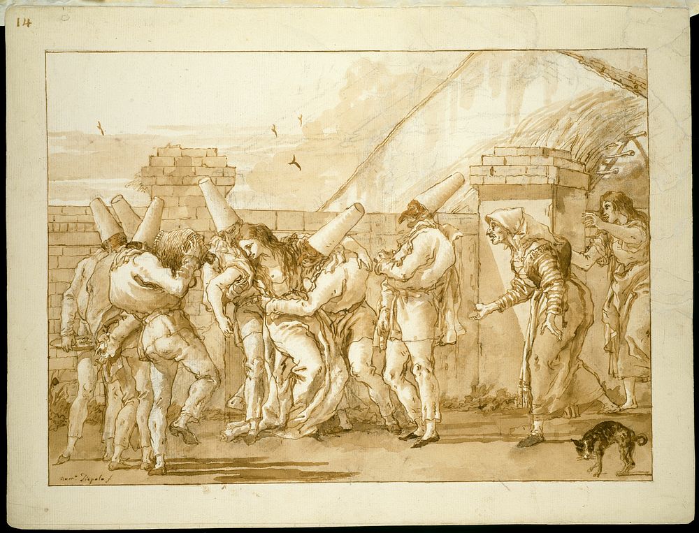 Punchinello's Mistress Faints by Giovanni Domenico Tiepolo