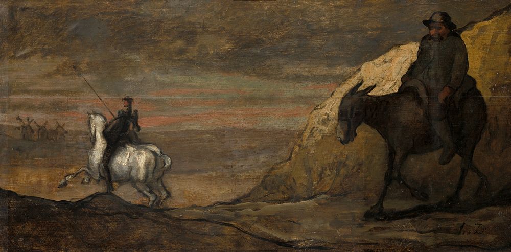 Don Quixote and the Windmills by Honoré-Victorin Daumier