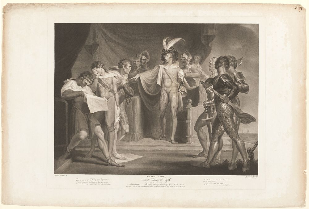 King Henry Condemning Cambridge, Scroop and Northumberland by Robert Thew