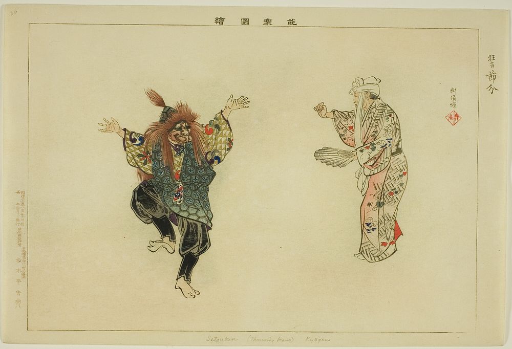 Setsubun (Kyogen), from the series "Pictures of No Performances (Nogaku Zue)" by Tsukioka Kôgyo