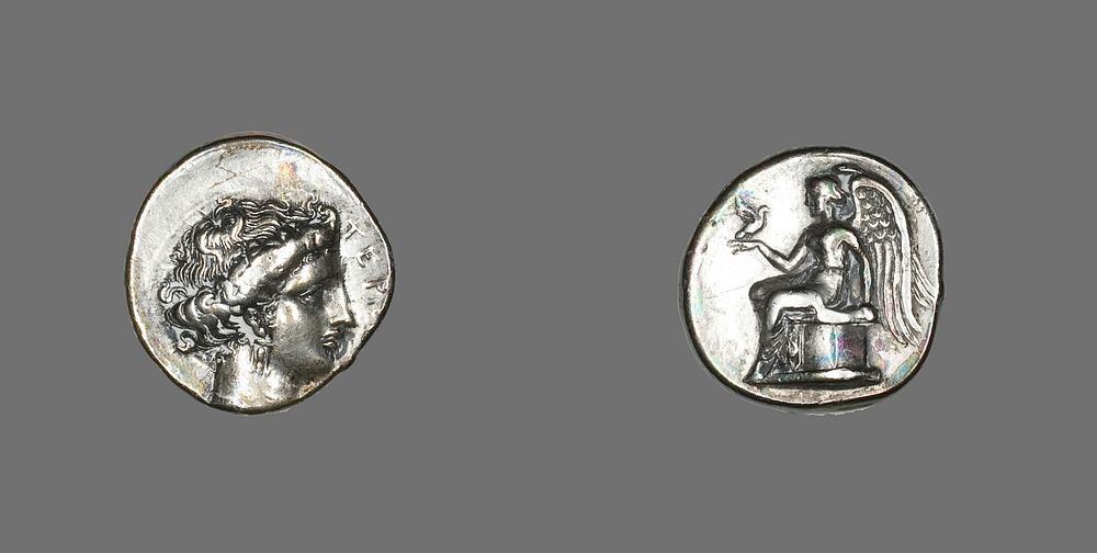 Stater (Coin) Depicting the Nymph Terrina by Ancient Greek