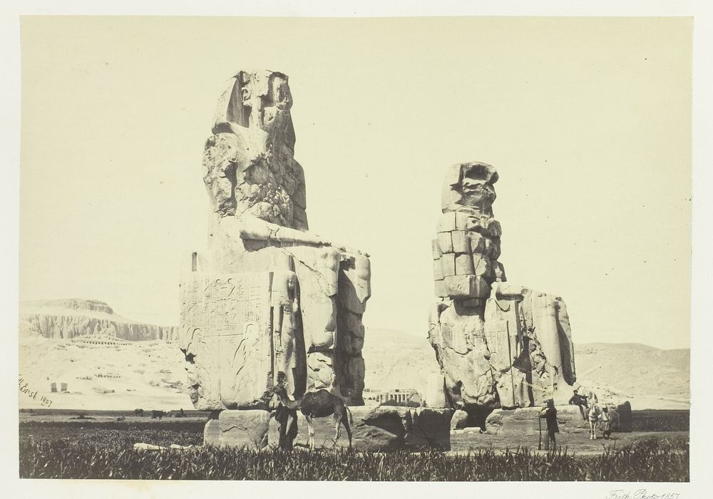 The Statues of Memnon, Plain of Thebes by Francis Frith